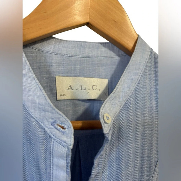A.L.C Band Collar Button Long Sleeve Blouse Women Size XS - Picture 6 of 9